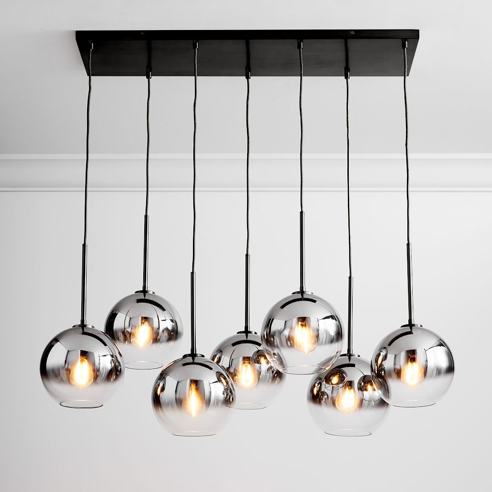 Sculptural Glass 7-Light Globe Chandelier (113 cm)