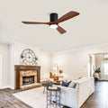 52 Black Flush Mount Ceiling Fan With Remote Control