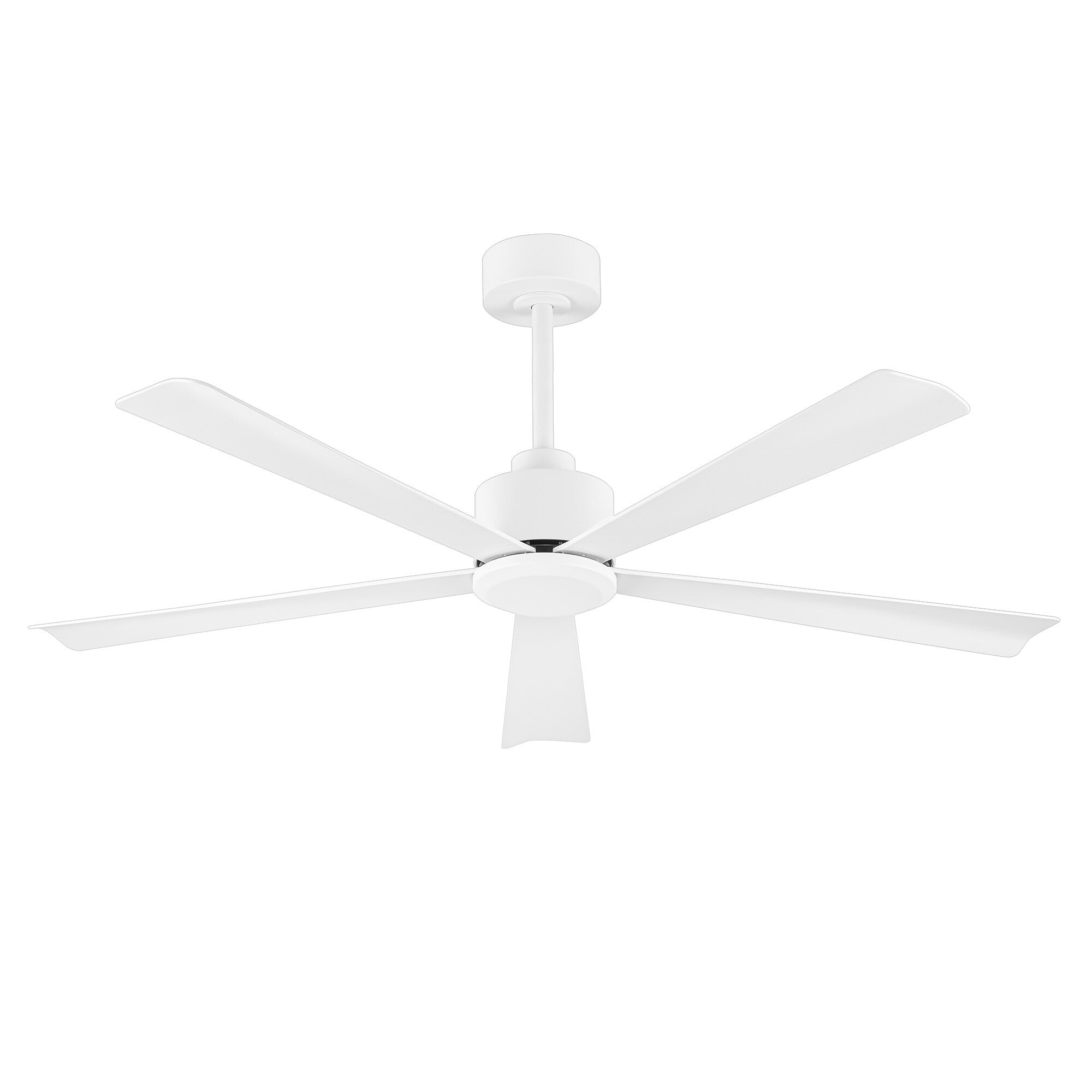52 Ceiling Fan No Light 5 White Abs Blades Quiet Dc Motor 6 Speed Reversible Remote Control Modern Indoor Fan Low Profile