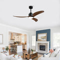 52 Ceiling Fan With Light Kit Dimmable Led Wood Blades Remote Control For Patio Living Room Bedroom Office Indoor 52 Inches