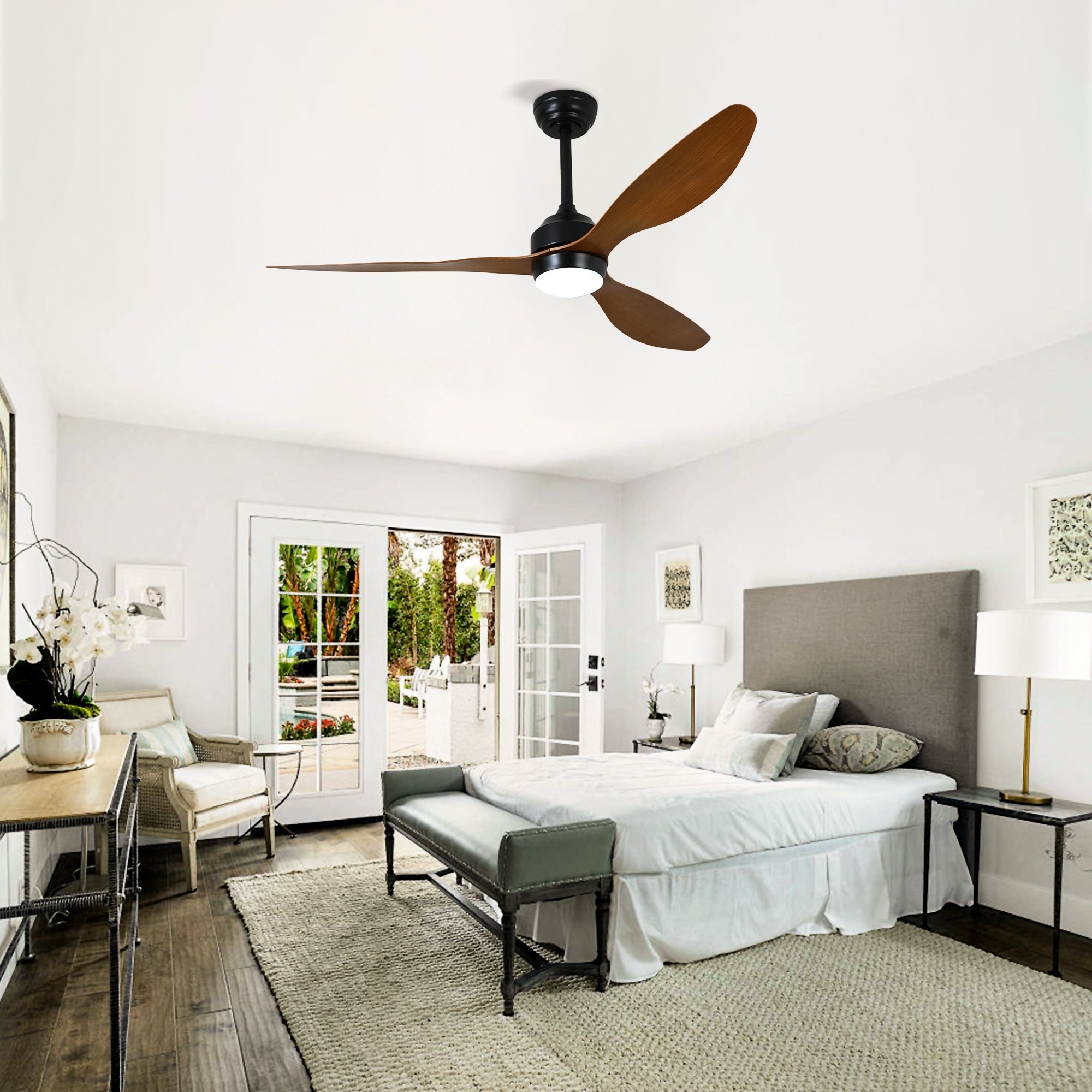 52 Ceiling Fan With Led Lights Reversible Motor