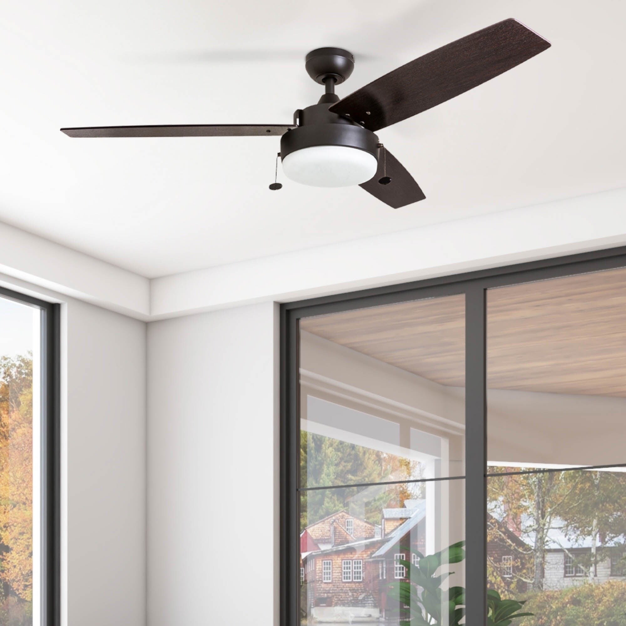 Copper Grove Andreas 52 Inch Espresso Led Ceiling Fan With 3 Barnwood Blades