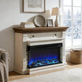 52 Farmhouse 3 Sided Fireplace Tv Stand Wood Entertainment Center