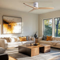 52 Farmhouse Matte White Flush Mount Ceiling Fan Without Light
