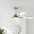 52 Gold Modern Reversible Dimmable Smart Ceiling Fan With Light App Control And Remote 52 W X 52 D X 17.4 H