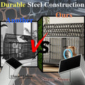 52 Heavy Duty Dog Crate Xl Metal Dog Kennel Cage For Large Dogs Pet Crate With 2 Door 4 Lockable Wheels Removable Tray