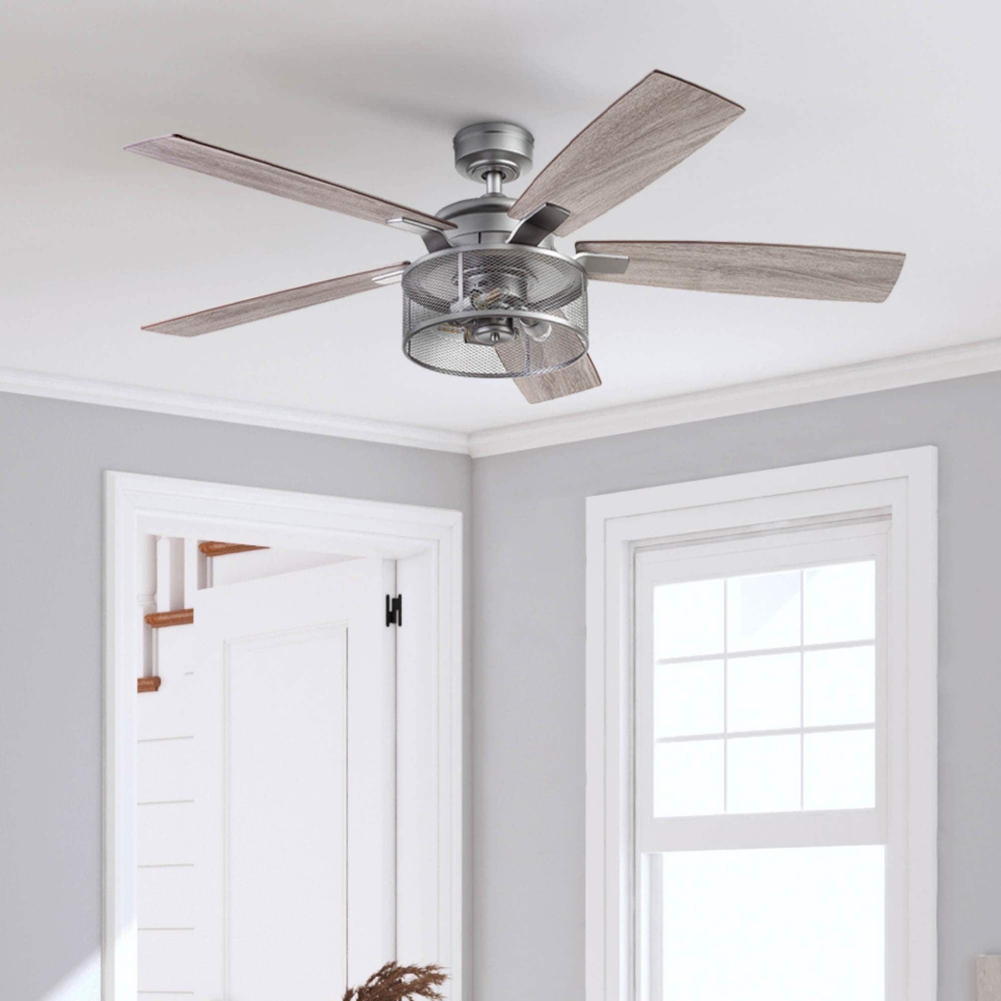 52In Honeywell Carnegie Indoor Ceiling Fan In Pewter With Remote 52
