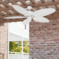 52 Honeywell Duval White Indoor Outdoor Ceiling Fan With Wicker Blades