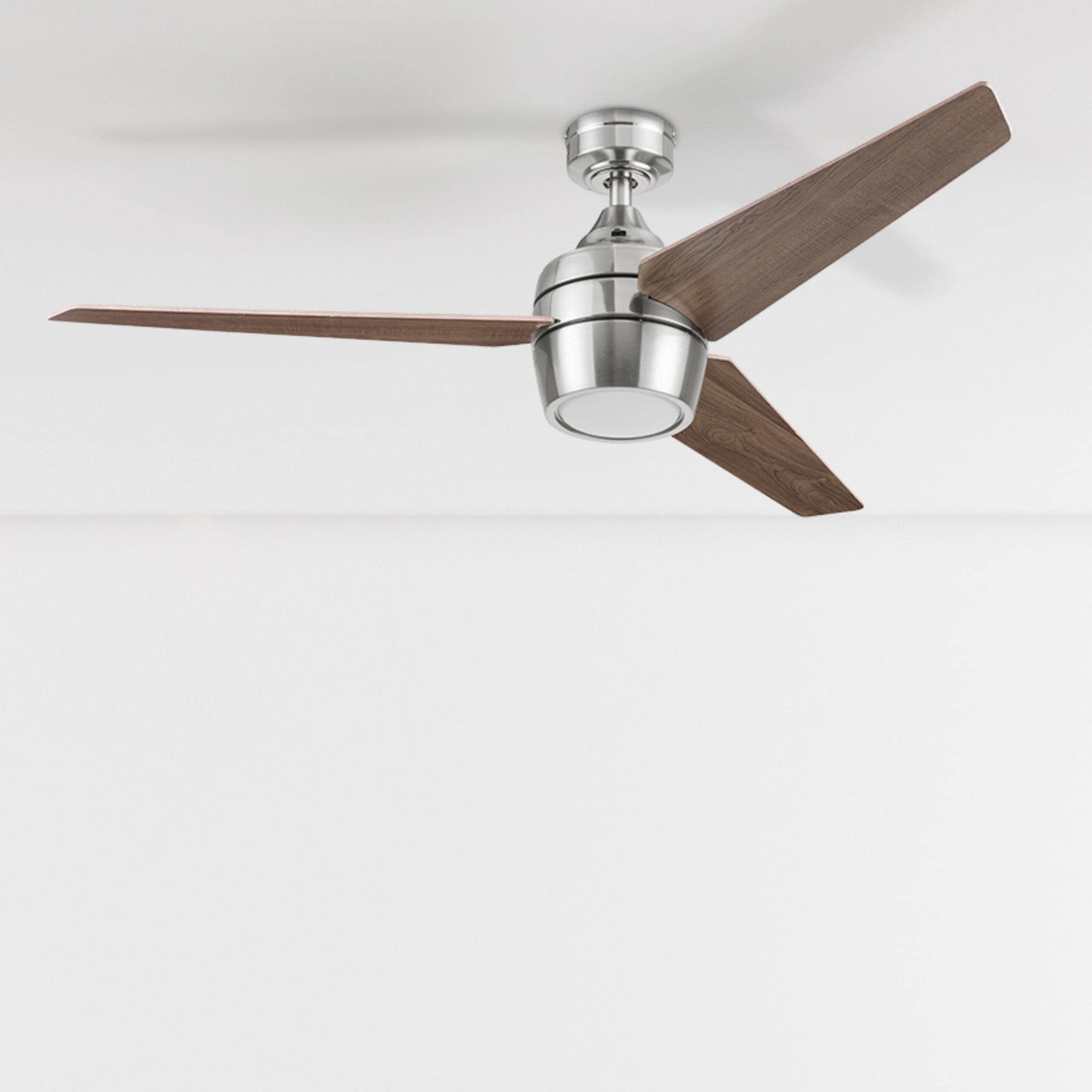 Honeywell Eamon 52 Inch Modern Brushed Nickel 3 Blade Remote Control Ceiling Fan With Integrated Led Light