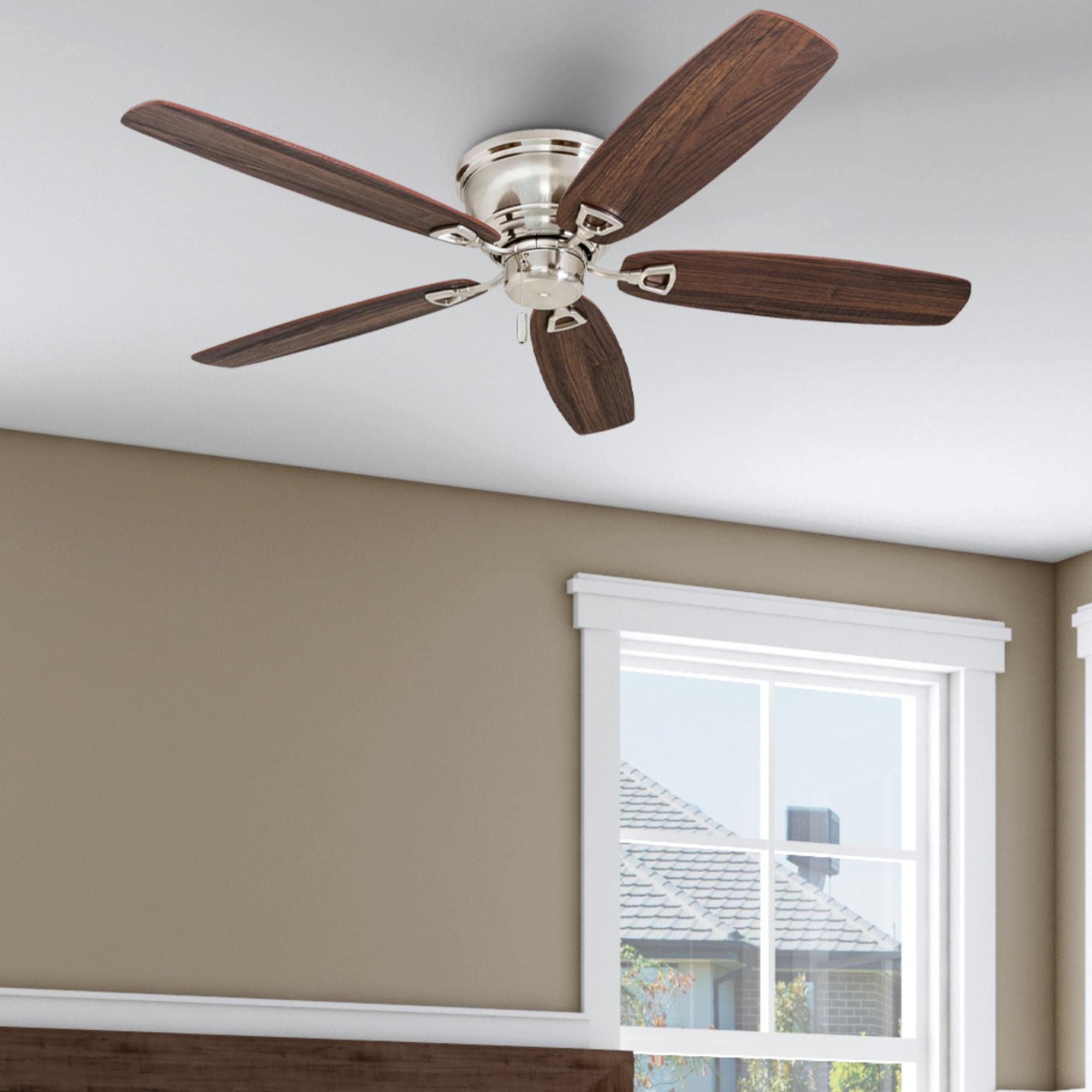 Honeywell Glen Alden 52 Brushed Nickel Low Profile Hugger Ceiling Fan
