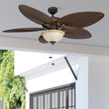 52 Honeywell Palm Island Bronze Ceiling Fan With Bowl Light