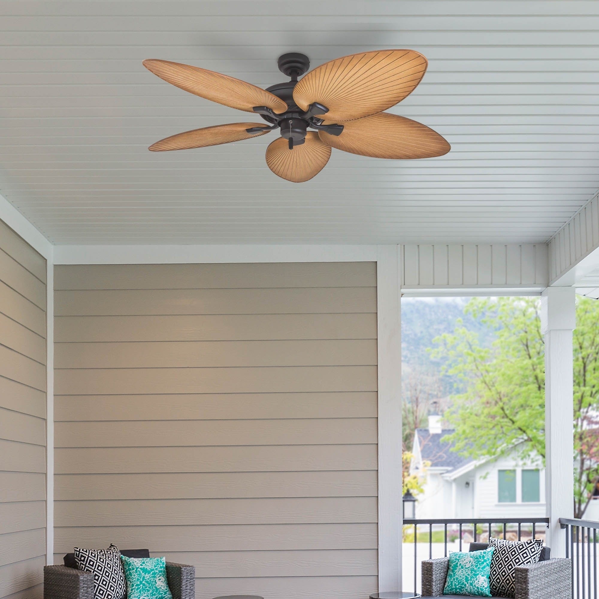 Honeywell Palm Valley 52 Bronze Tropical Ceiling Fan With Palm Leaf Blades