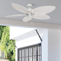 52 Honeywell Palm Island White Ceiling Fan With Palm Blades