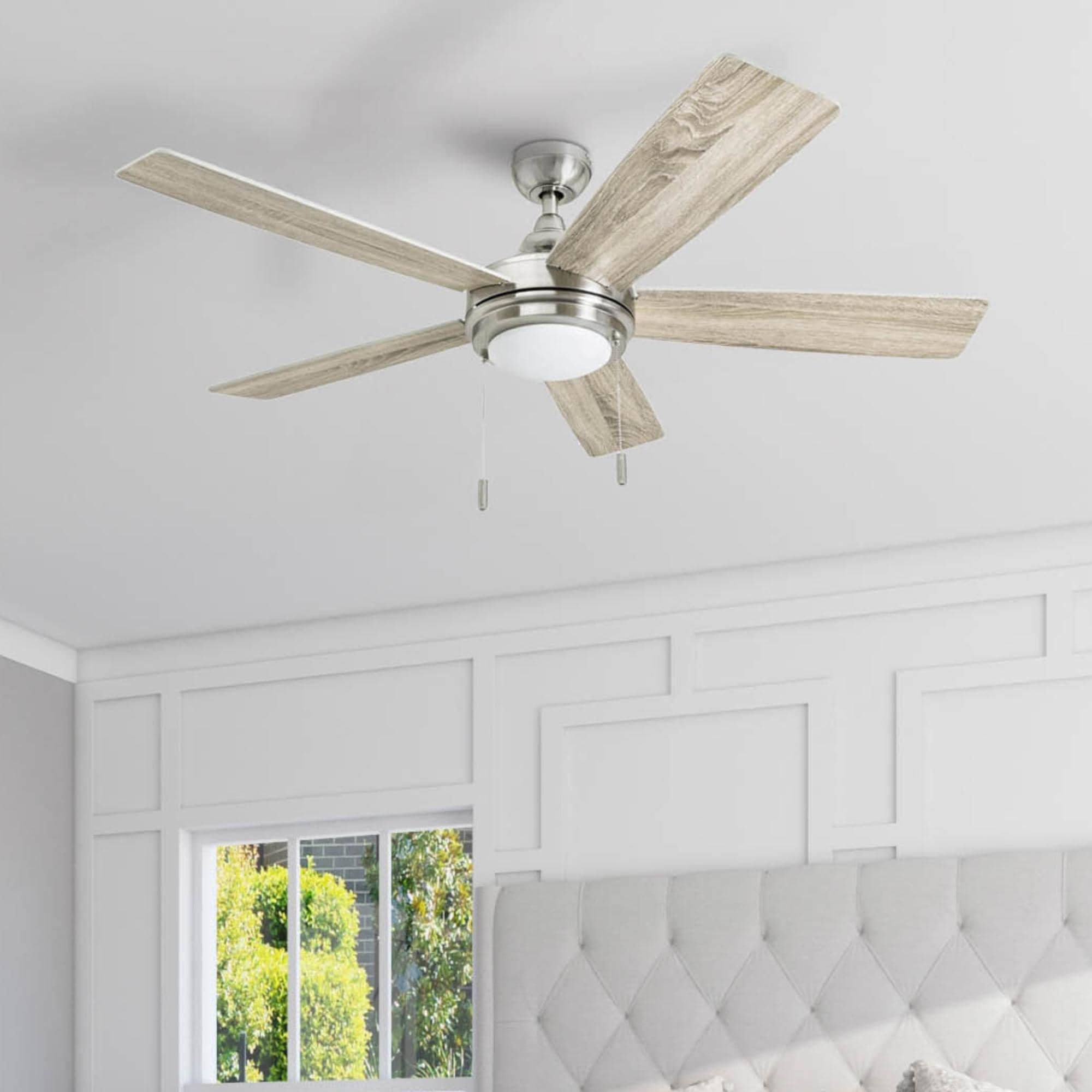 Honeywell Ventnor 52 Modern Brushed Nickel Led Ceiling Fan With Integrated Light