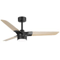 52 Led Ceiling Fan With Light 3 Plywood Blades Dc Motor 6 Speeds Remote Control Memory Function Black Wood Finish