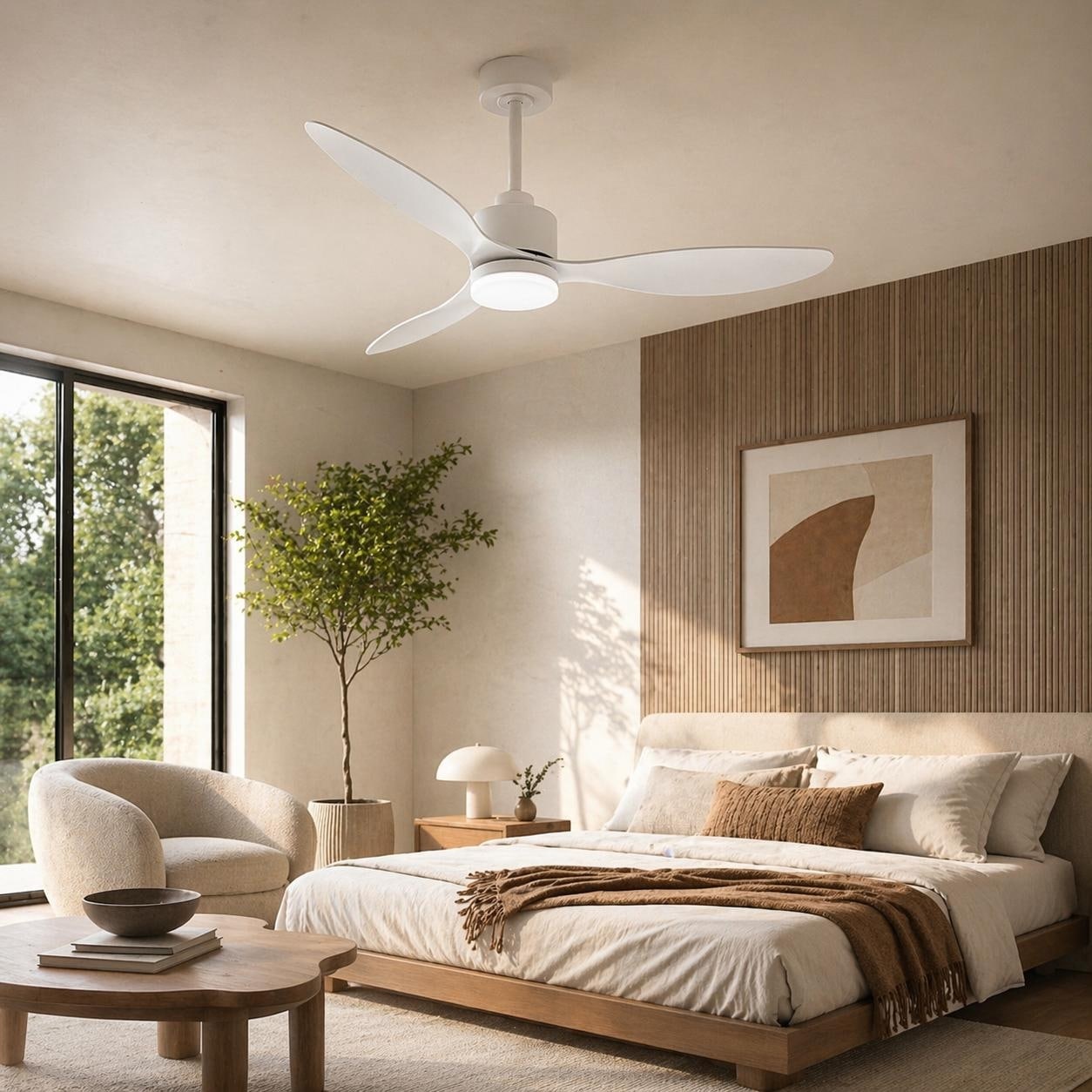 52 Led Ceiling Fan With Light Dc Motor 6 Speed Remote Reversible 3 Abs Blades Quiet 3Cct Memory Function