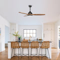 52 Matte Black Flush Mount Ceiling Fan With 6 Speeds Remote Control