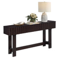 52 Mid Century Farmhouse Fluted Console Table With Wood Legs