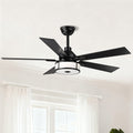 52 Modern Black Reversible Dimmable Integrated Led Ceiling Fan With Light And Remote 52 W X 52 D X 17.72 H