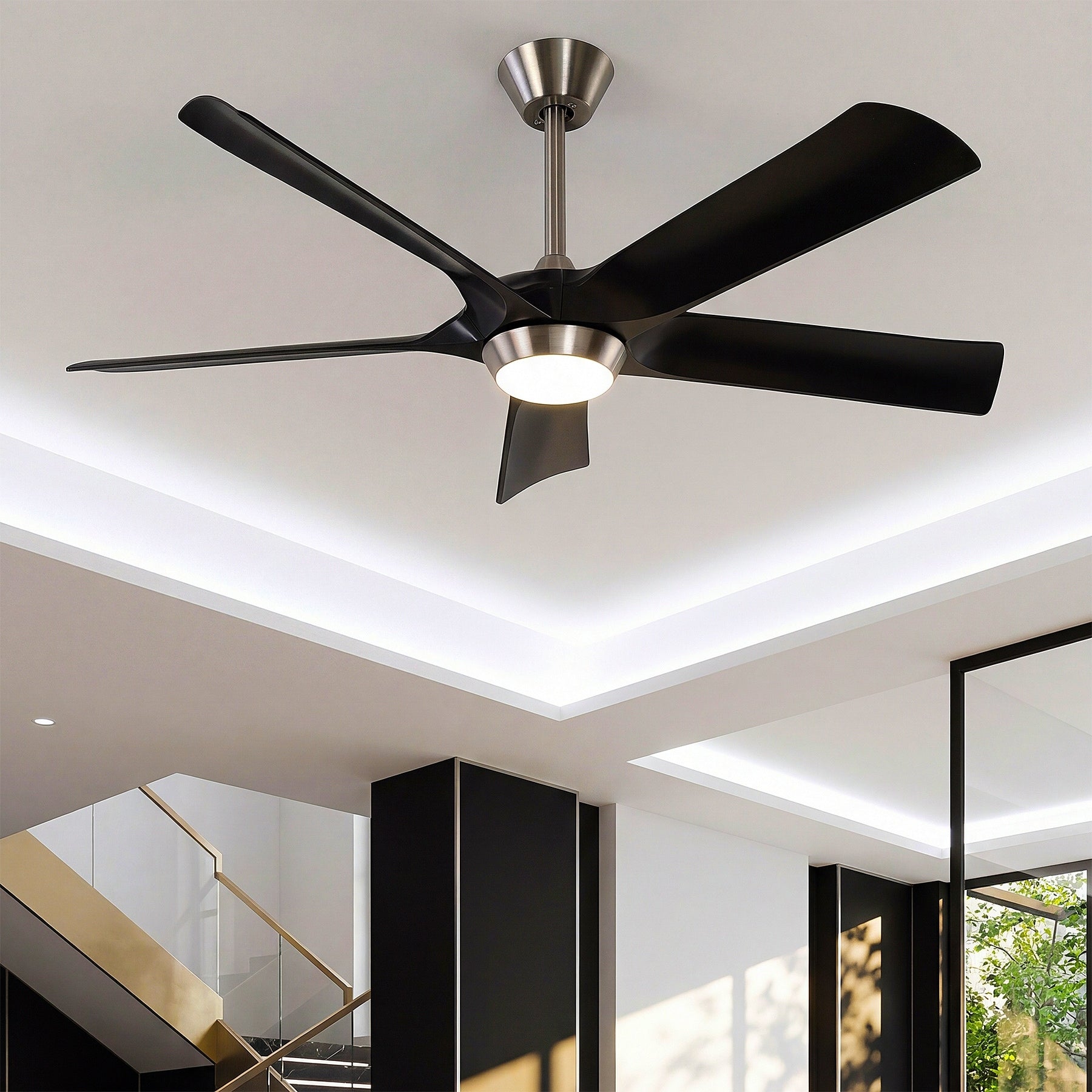 52 Modern Dimmable Ceiling Fan With Light And 6 Speed Remote Control Reversible Dc Motor