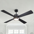 52 Modern Matte Black Reversible Integrated Led Dimmable Smart Ceiling Fan With Rgb Light Remote And App Control