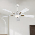 52 Modern Matte White Reversible Dimmable Smart Ceiling Fan With Light App Control And Remote 52 W X 52 D X 17.4 H