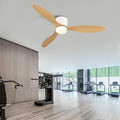 52 Natural Flush Mount Ceiling Fan With Dimmable Light