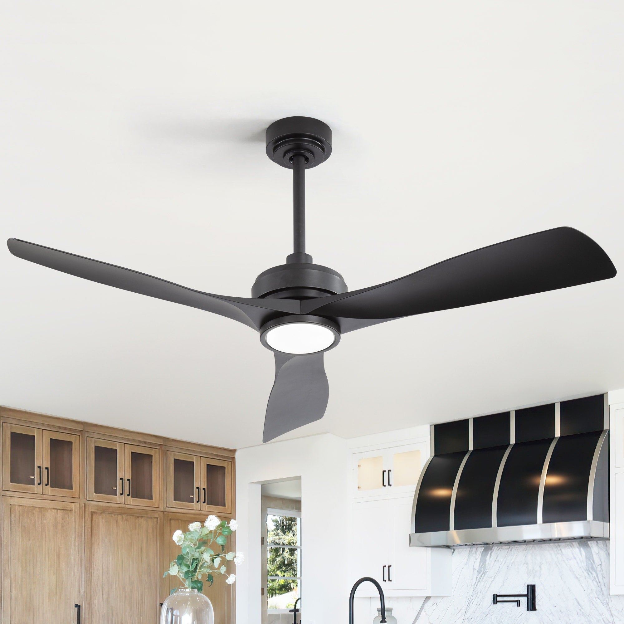 52 Outdoor Ceiling Fan With Led Light Ip34 Waterproof 3 Abs Blades Dc Motor 6 Speed Reversible Timer Modern Patio Fan
