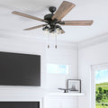 Prominence Home Briarcrest Farmhouse 52 Aged Bronze Led Ceiling Fan With Light