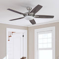 52In Prominence Home Clancy Indoor Ceiling Fan In Brushed Nickel With Remote 52