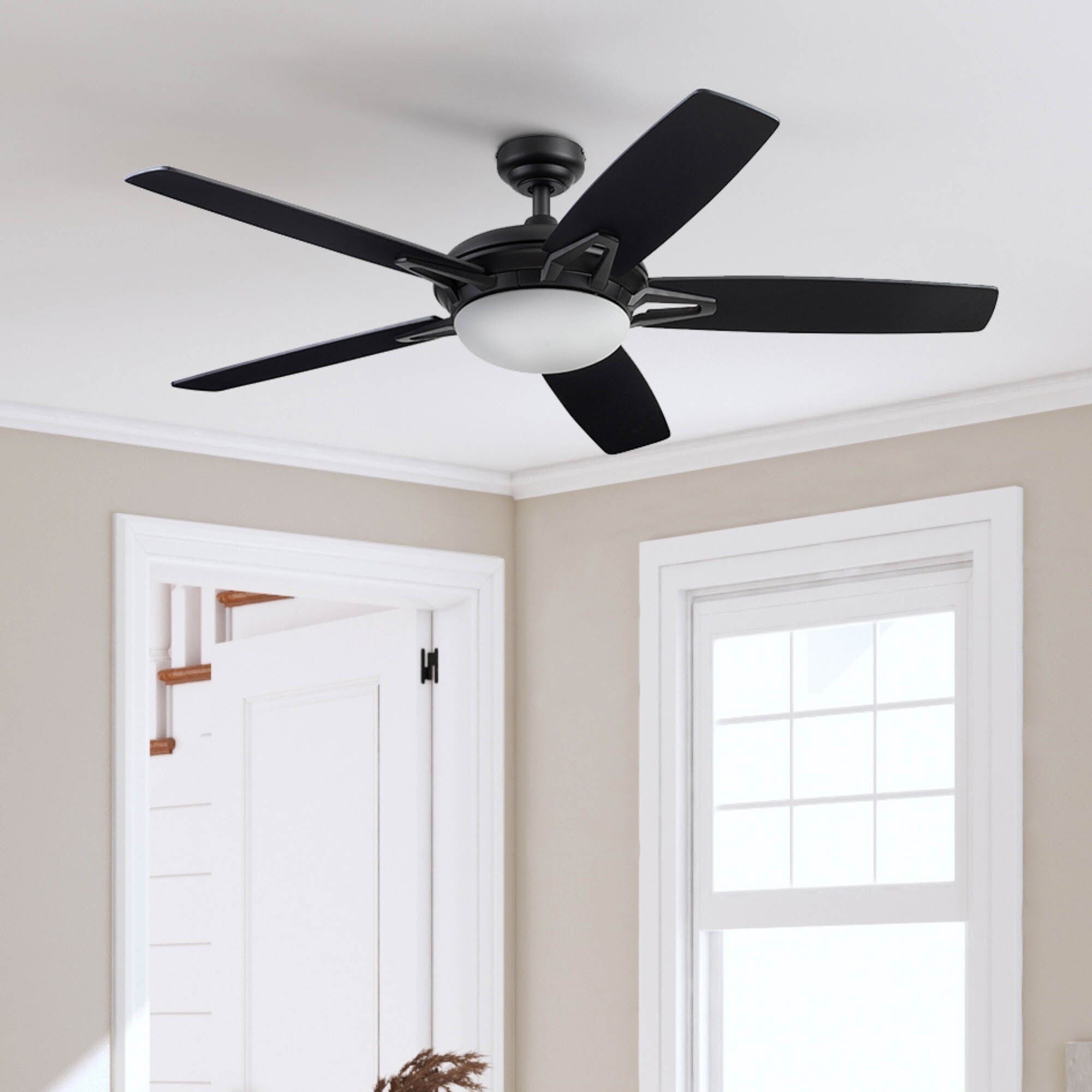 52In Prominence Home Clancy Indoor Ceiling Fan In Matte Black With Remote 52