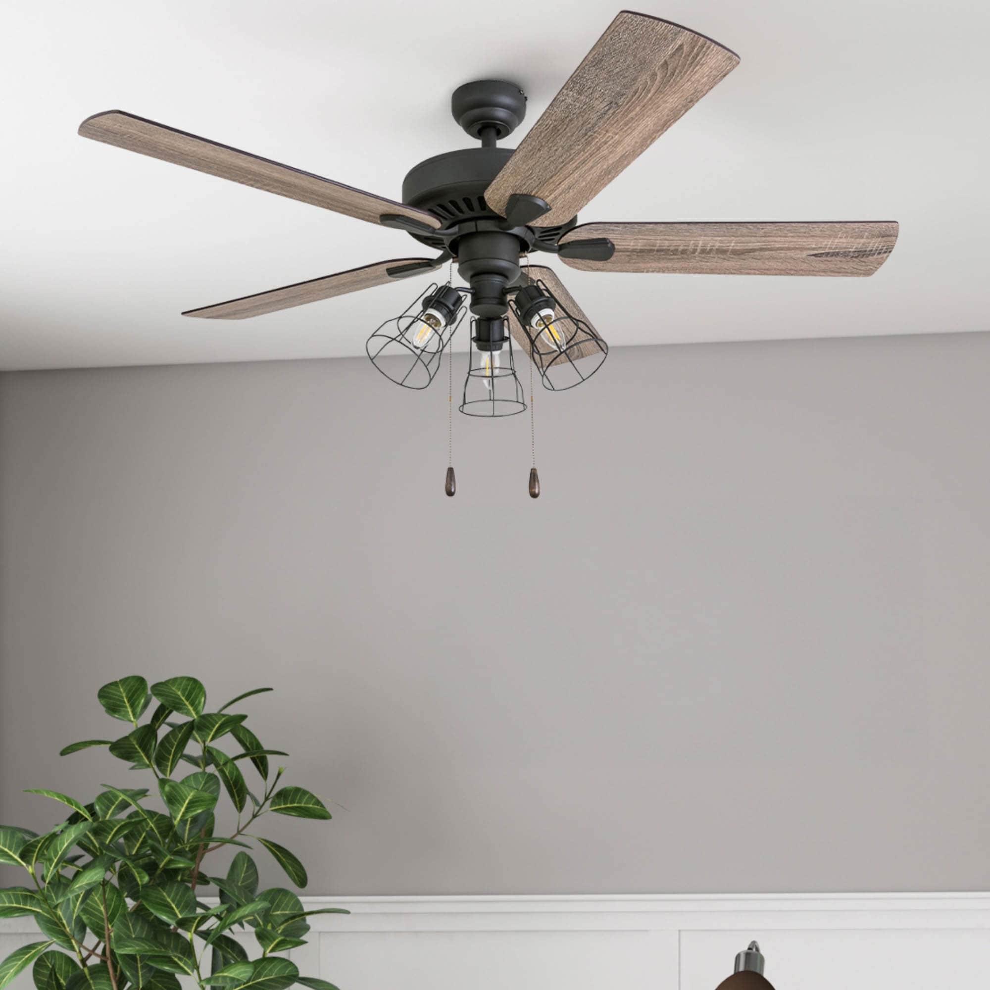 Prominence Home Inland Seas Farmhouse 52 Aged Bronze Led Ceiling Fan Cage Industrial 3 Light 3 Speed Remote