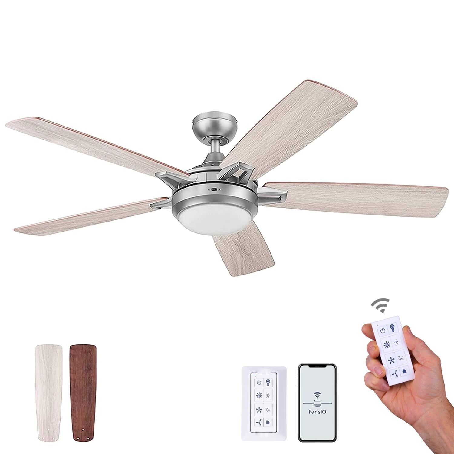 52In Prominence Home Lorelai Io Indoor Smart Ceiling Fan In Pewter 52