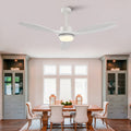 52 White Ceiling Fan With Dimmable Led Light And Remote