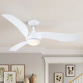 52 White Modern Propeller Acrylic Dimmable Led Ceiling Fan With Remote