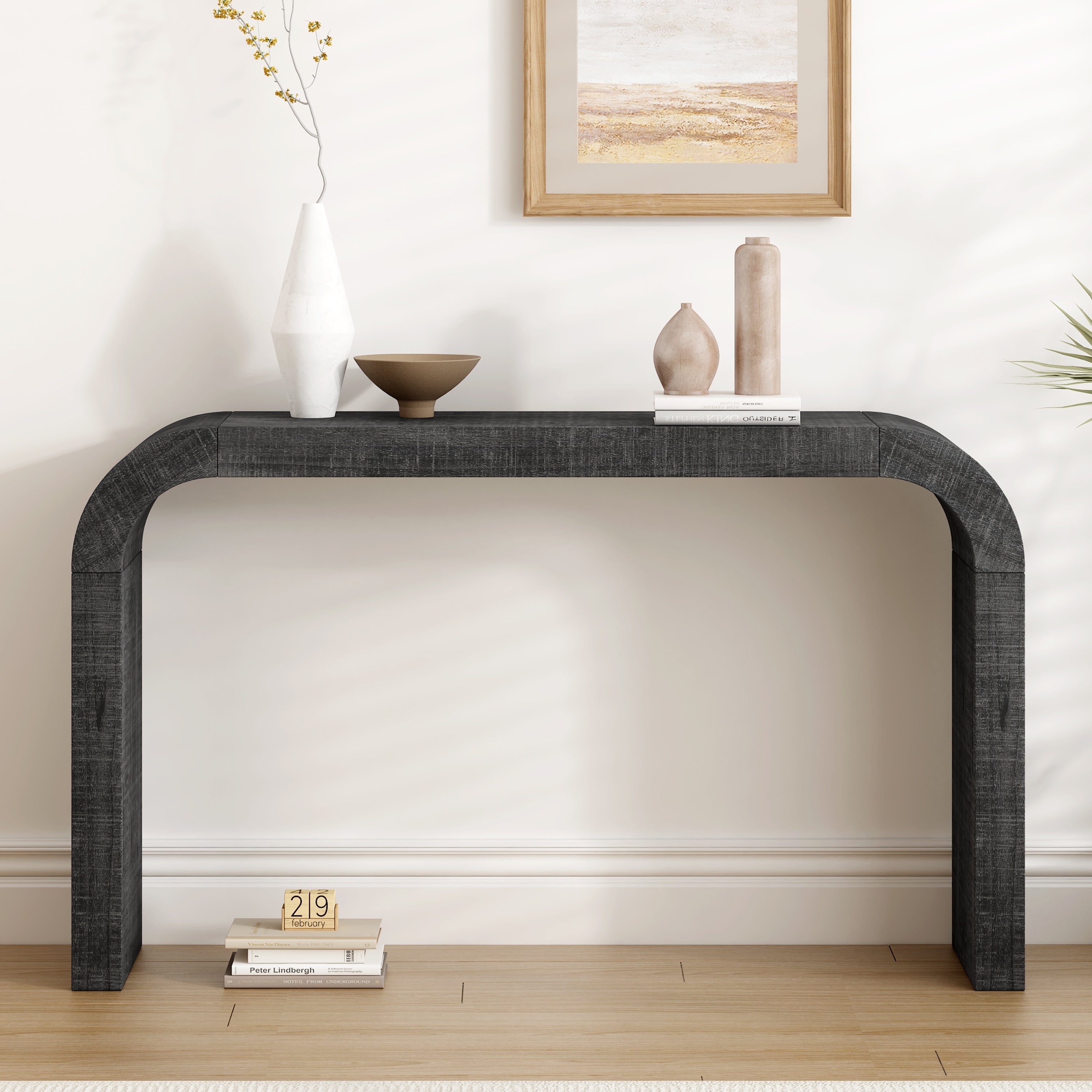 52 Wood Console Table With Curved Edge