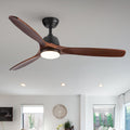 52 Farmhouse Rustic Led Ceiling Fan With Remote Control Flush Mount Home Decor Fan Light
