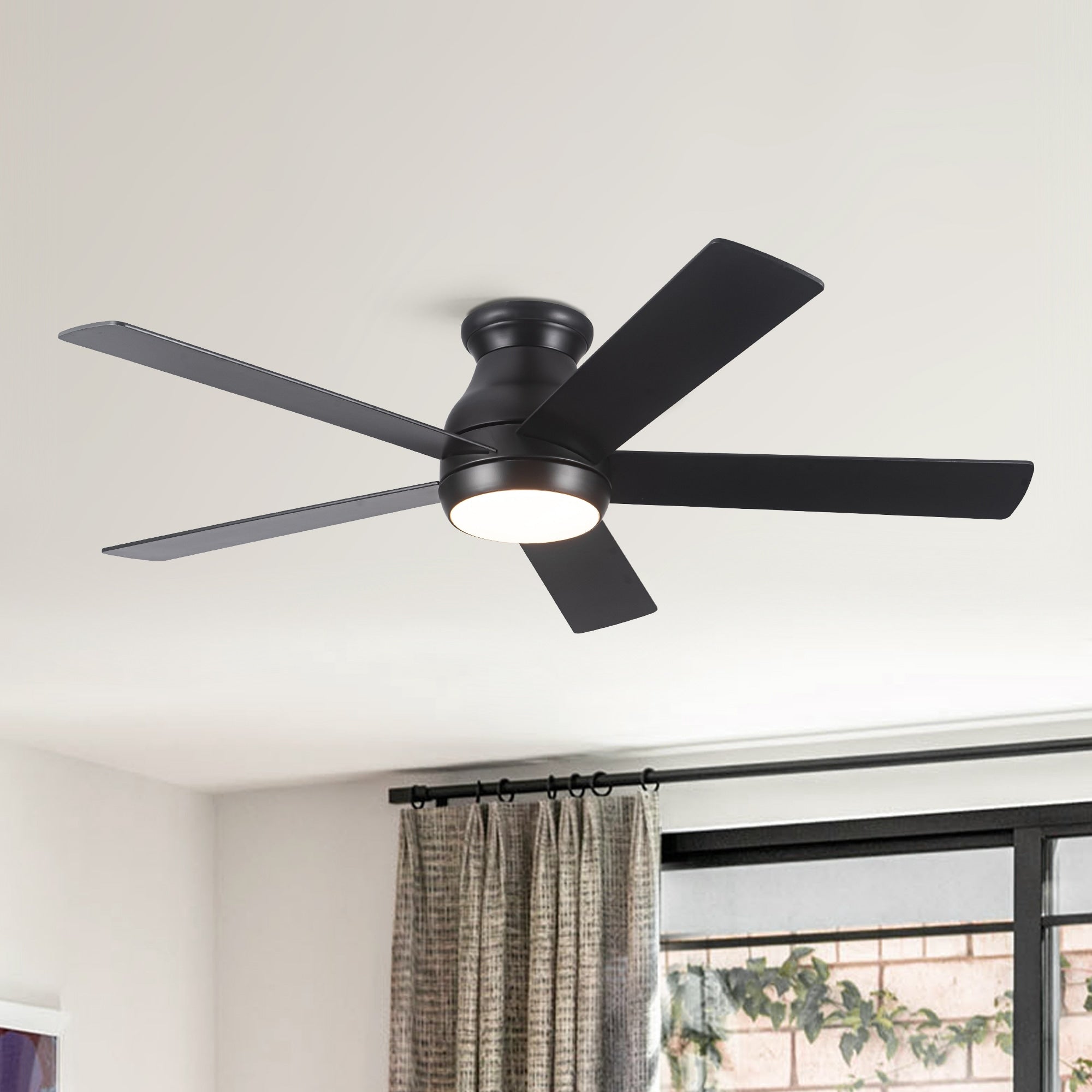 52 Low Profile Ceiling Fan With Lights Modern Flush Mount Quiet Fan