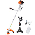 52Cc Weed Eater Wacker Gas Powered 2 In 1 String Trimme With 10 Brush Cutter Rubber Handle Shoulder Strap Included