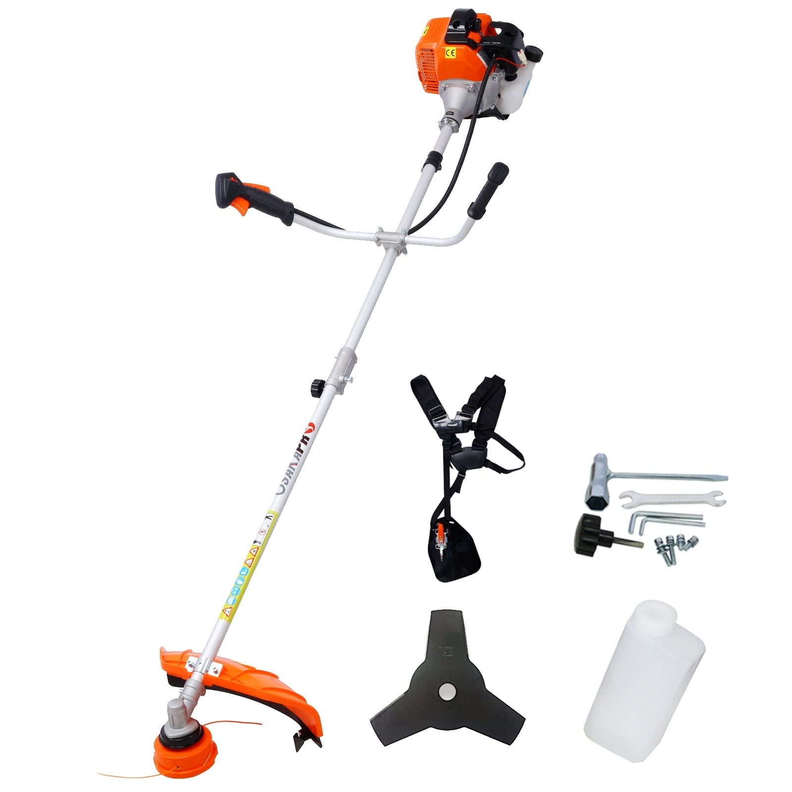 52Cc Weed Eater Wacker Gas Powered 2 In 1 String Trimme With 10 Brush Cutter Rubber Handle Shoulder Strap Included
