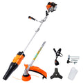 52Cc Weed Eater Wacker Gas Powered 3 In 1 Blower String Trimmer With 10 Brush Cutter Rubber Handle Shoulder Strap Included
