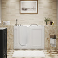 53 In. Walk In Whirlpool Air Acrylic Bathtub With Hydrotherapy Jets Chromatherapy Led Light And Aromatherapy Built In Seat