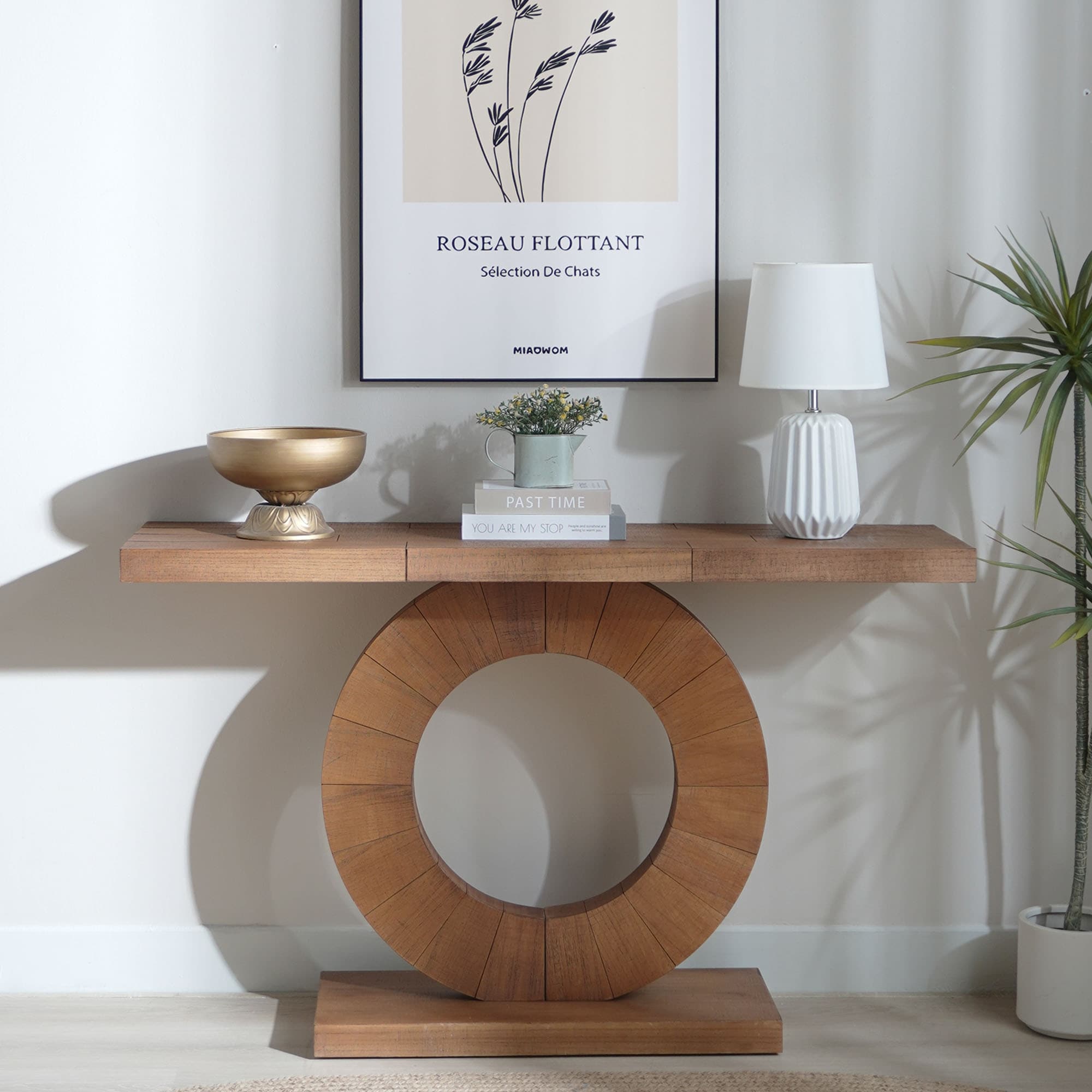 53.2In Modern Minimalist Wooden Console Table