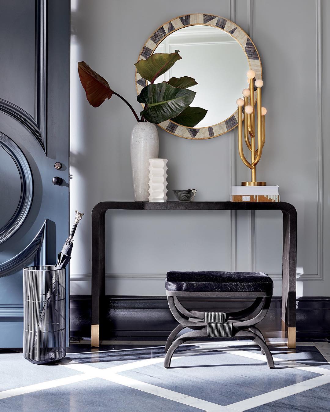 Drizzle Black Umbrella Stand