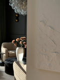 Rile Textured White Terracotta Floor Vase 24in