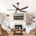 54 In Led Ceiling Fan With Light And Remote Orb Gold 5 Blade Dc Motor Fan Reversible Quiet Fan With Timer
