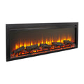 54 Inch In Wall Recessed Electric Fireplace With Remote And Multi Color Flame Emberbed