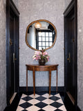 Abel Black Round Wall Mirror 34in