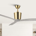 54 Modern Gold Indoor Ceiling Fan With Solid Wood Blades 6 Speed Dc Motor And Remote Control