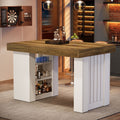 55 Inch Bar Table With Storage Shelves Modern Designs 31.5 D X 55.12 W X 37.4 H